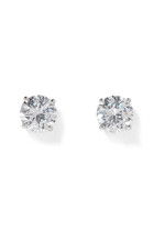 Classic Round Stone Stud Earrings